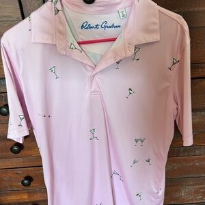 Robert Graham Light Pink Martini Print Polo Shirt